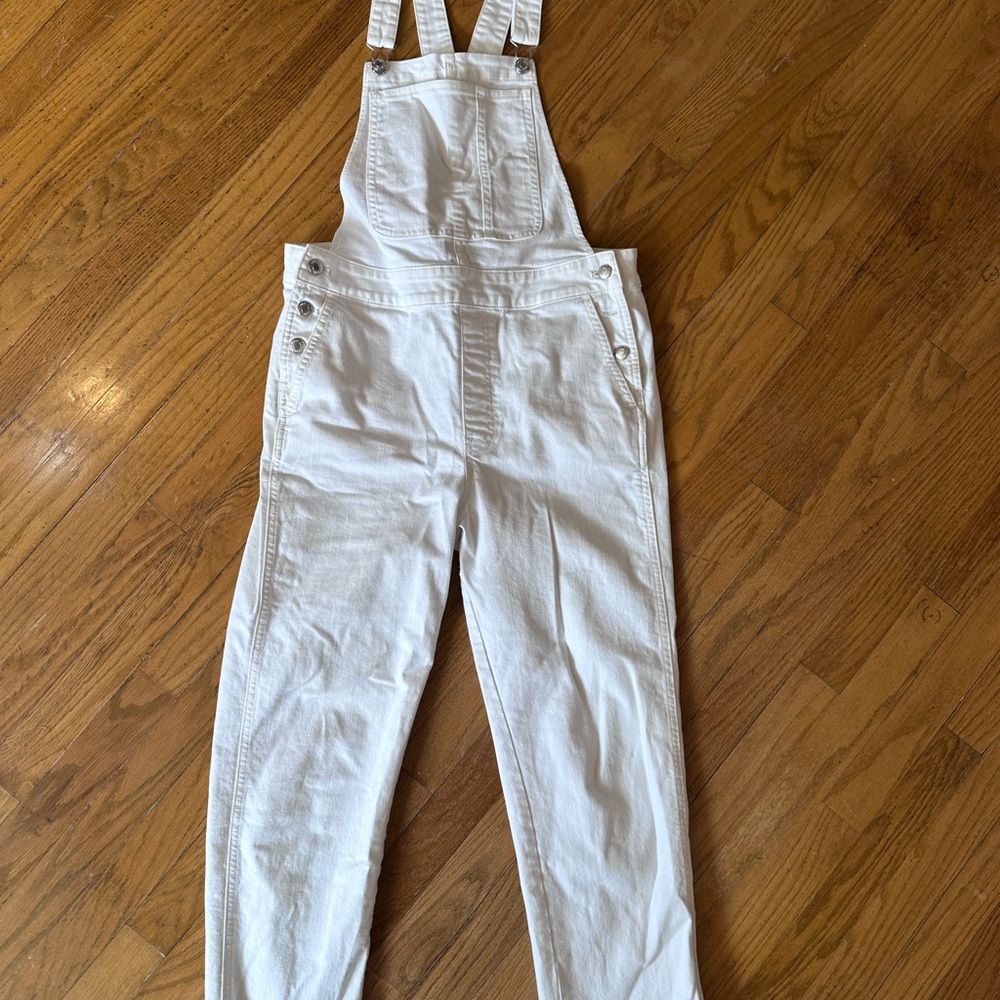 J.Crew White Denim Overalls - M